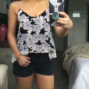 Topshop Boutique 100% Silk Floral Tank Top Topshop Boutique 100% Silk Floral Tank Top
