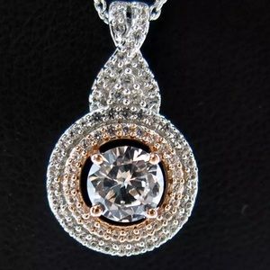 1.50 ctw diamond cut white sapphire 14k rose gold