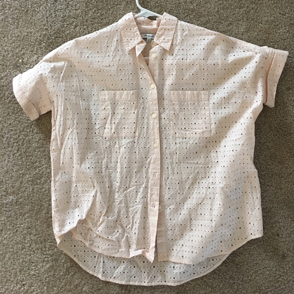 NWT Blush button down eyelet courier shirt