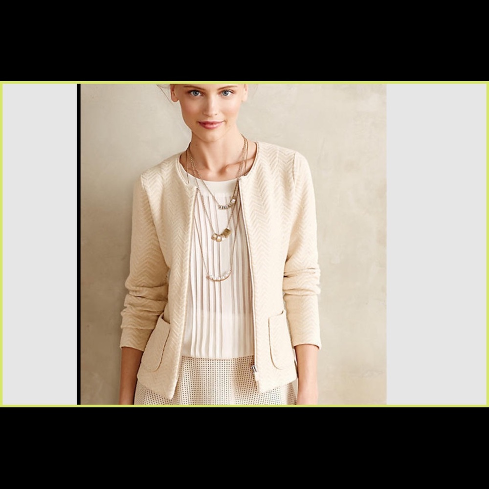 Anthropologie Cream Jacket Rosie Neira