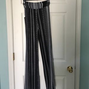 Black Gray White Palazzo Pants