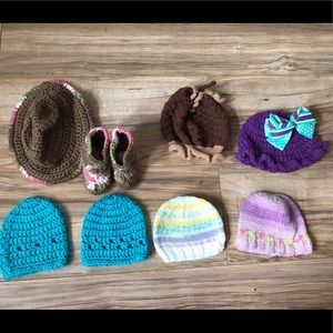 Crocheted baby hats