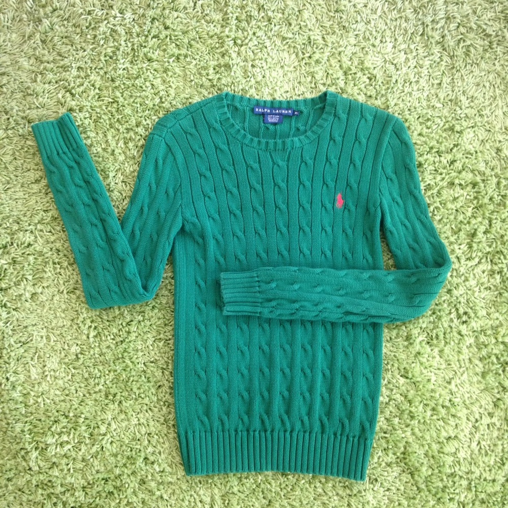 WOMENS GREEN RALPH LAUREN POLO SWEATER SIZE XS - Picture 1 of 4