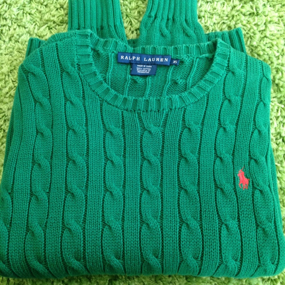 WOMENS GREEN RALPH LAUREN POLO SWEATER SIZE XS - Picture 4 of 4