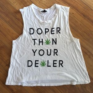 Truly Madly Deeply Womens White Muscle Tank Top M