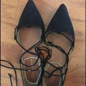 zara lace-up flat size 5