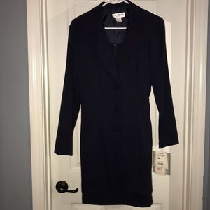 Navy blue 2 piece suit set- dress and jacket