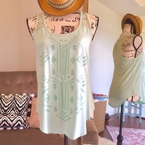Mint embellished tank tank top