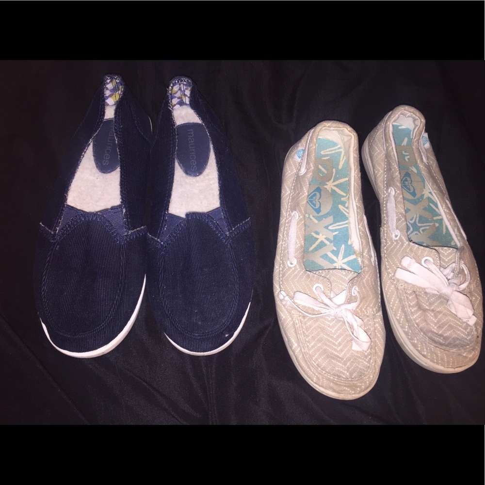 2 pair of slip on shoes