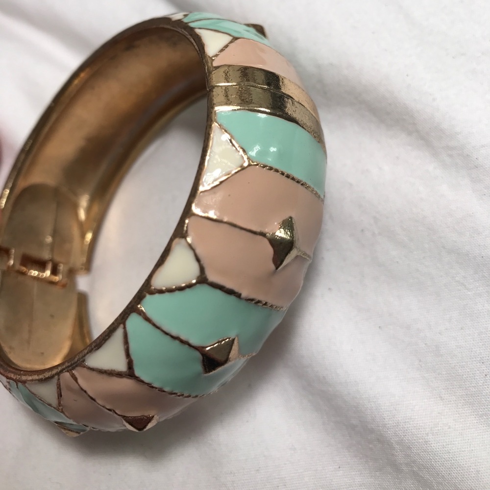 H&M Gold, Mint, and blush bangle