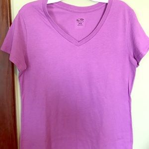 V-neck purple athletic tee