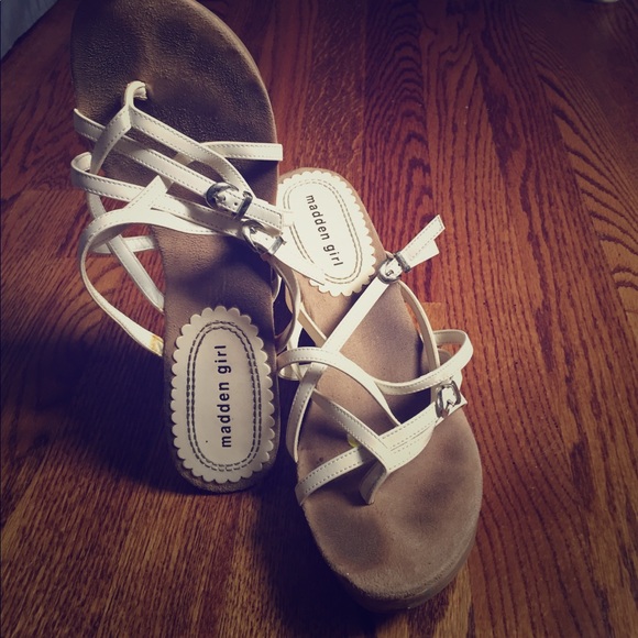 Madden Girl strappy white wedges - Picture 1 of 2