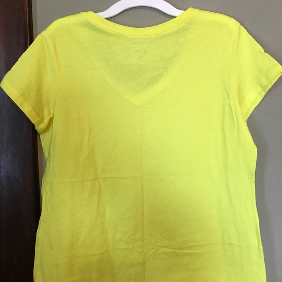 Yellow v-neck athletic tee - Picture 2 of 2