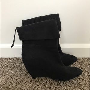 Suede Wedge Booties