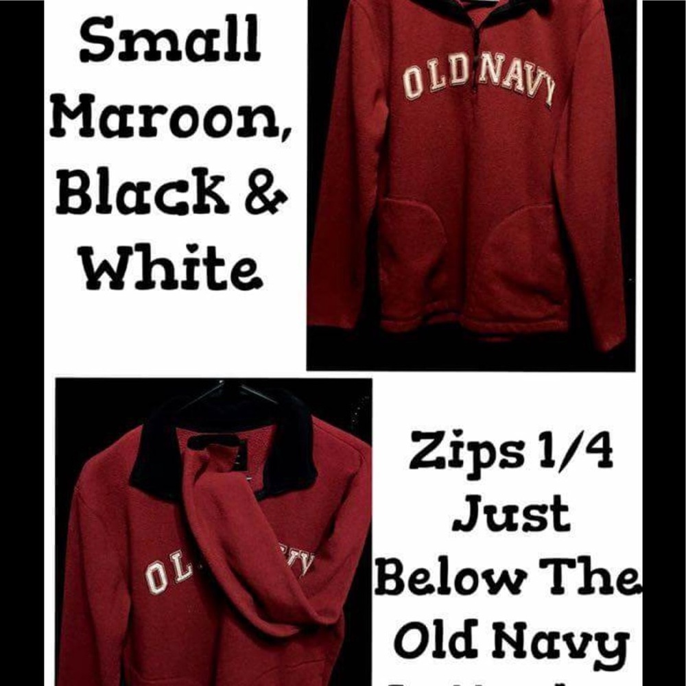 Old Navy Sweater Half Zip :: Maroon, Black & White