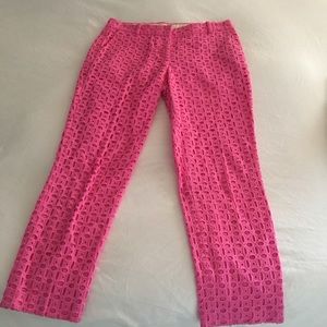 Jcrew pink eyelet pants