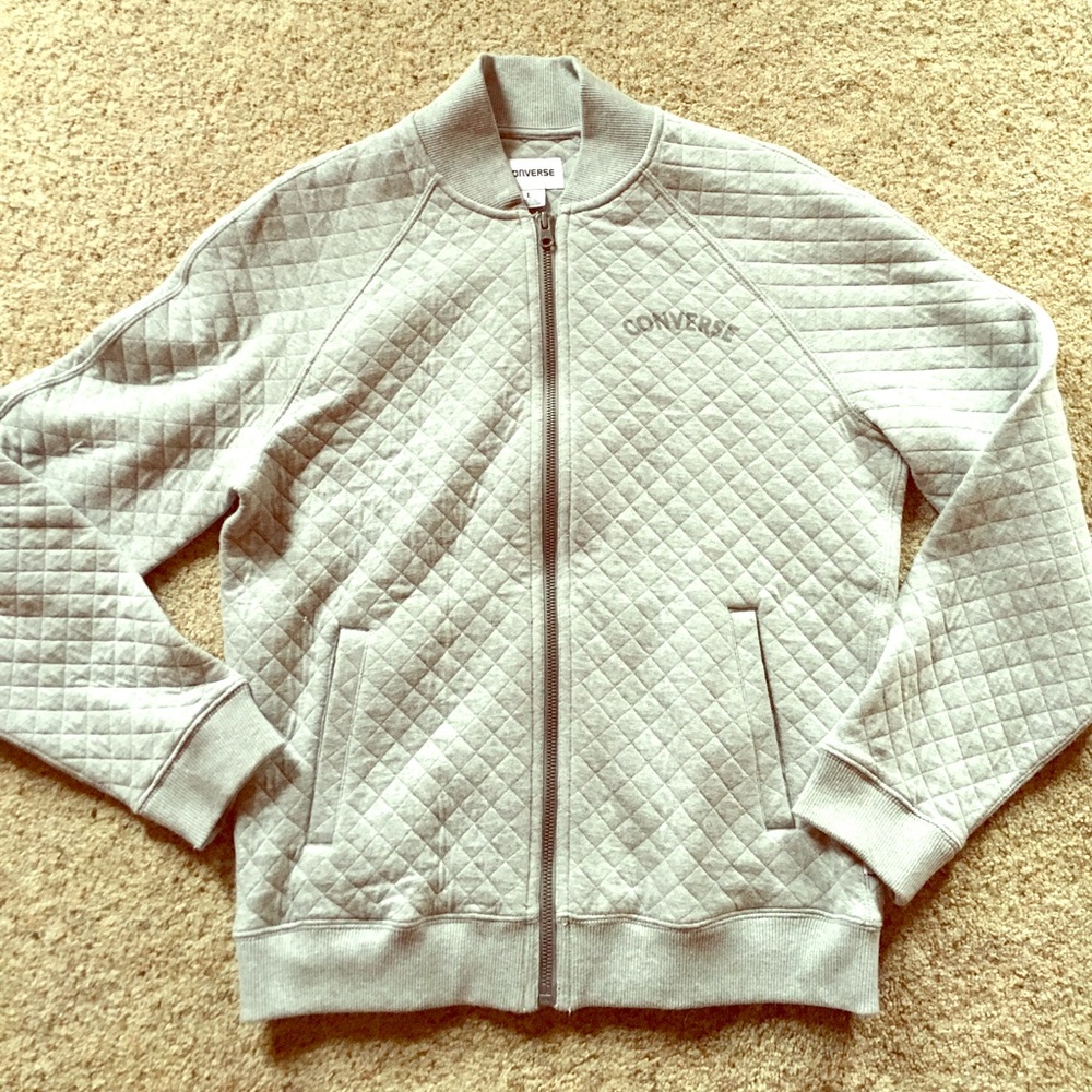 Converse bomber zip up quilted jacket