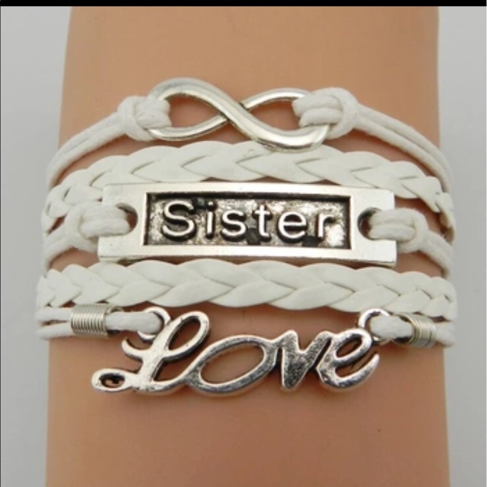 ANY 3- $10 infinity bracelets mix and match 
sister love bracelet in white