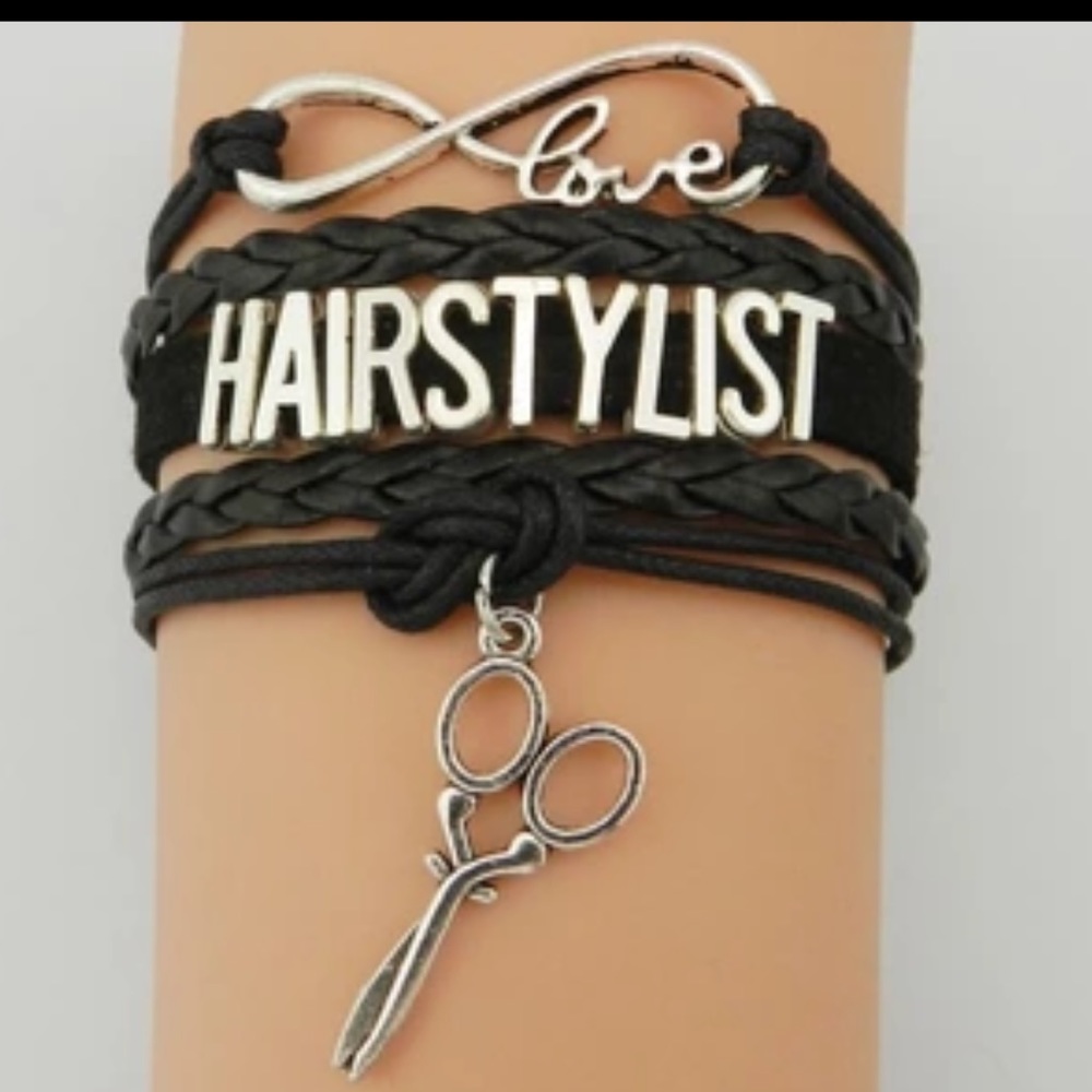 New hairstylist, scissors infinity bracelet