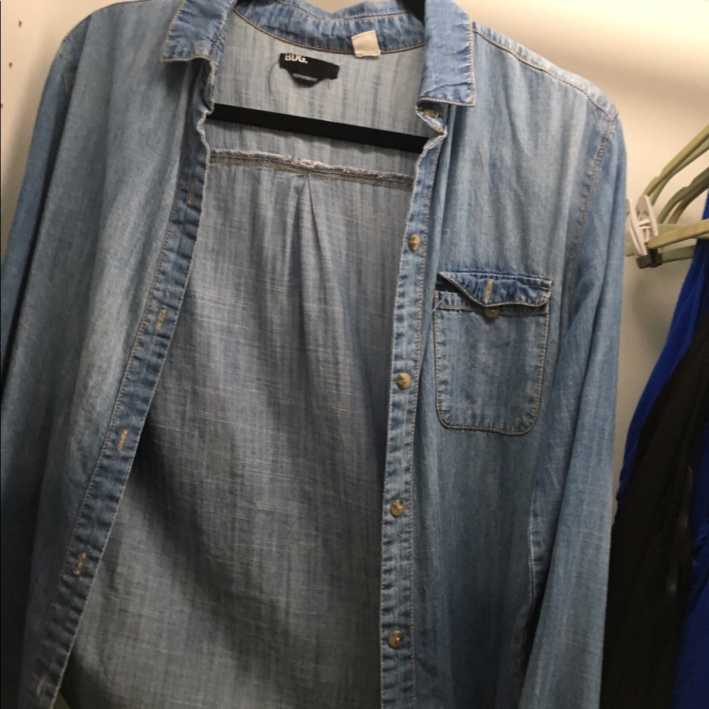 Denim long sleeve top