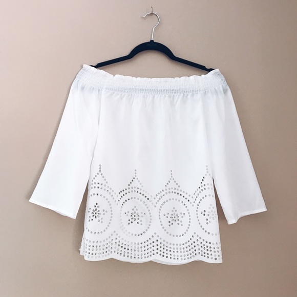 🌵MAKE AN OFFER🌵Santorini Off Shoulder Top - Picture 5 of 8