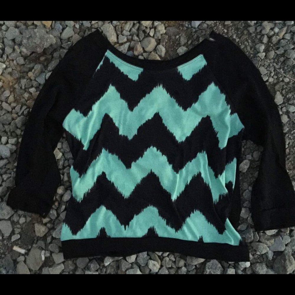 Almost Famous Chevron Design (Black & Teal)