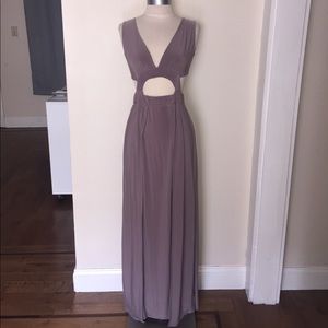 Mocha Cut Out Maxi Dress