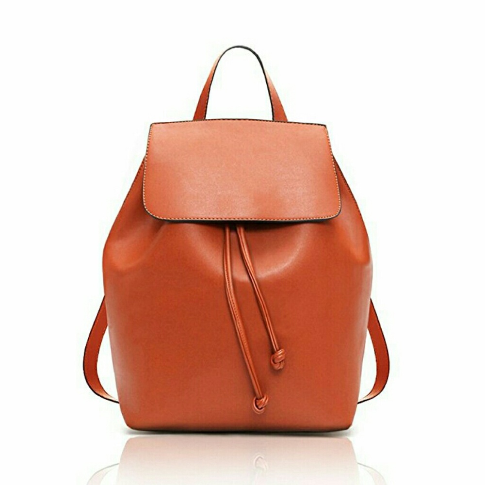 💰 SALE Leather Backpack Purse School Casual brown