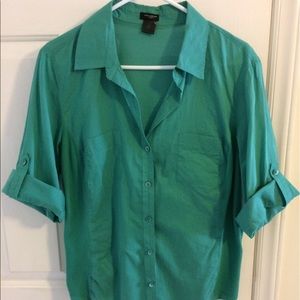 Ann Taylor Casual Roll-Cuff Button-Down Shirt