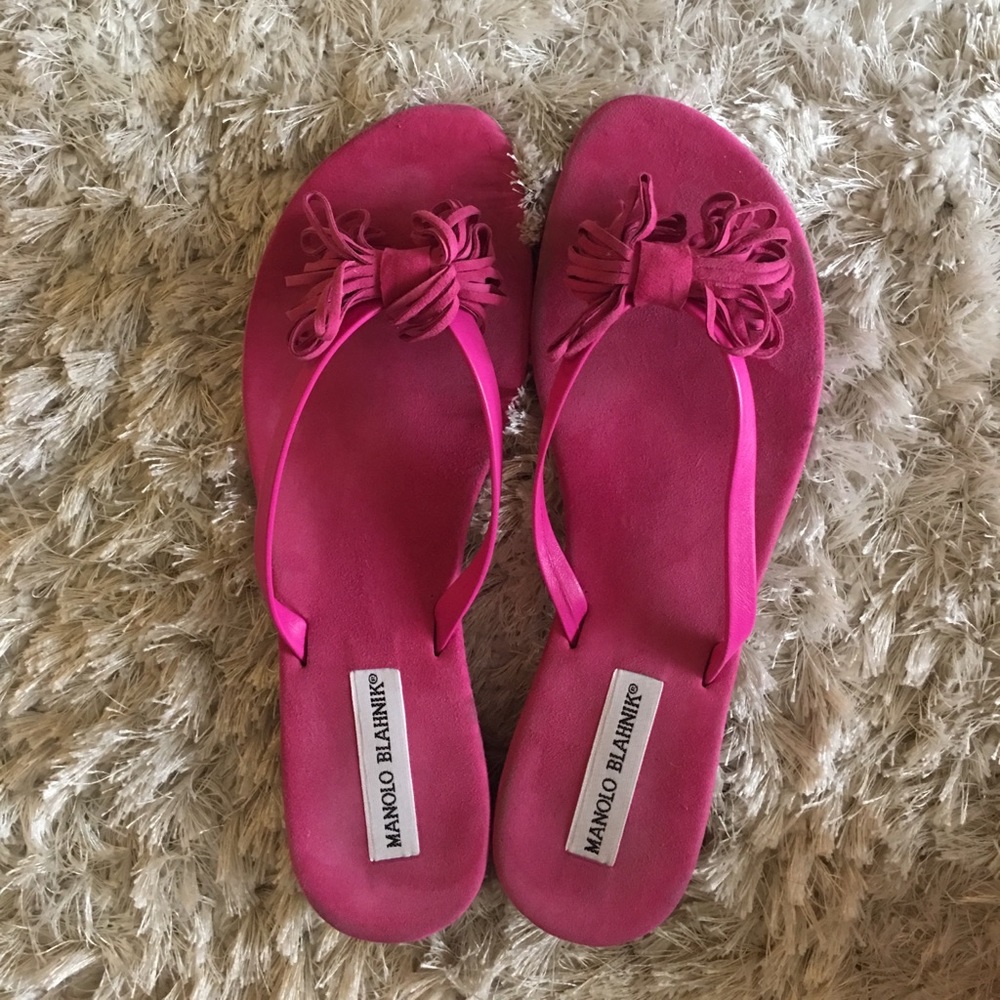 Pink Manolo Blahnik Flip Flops!