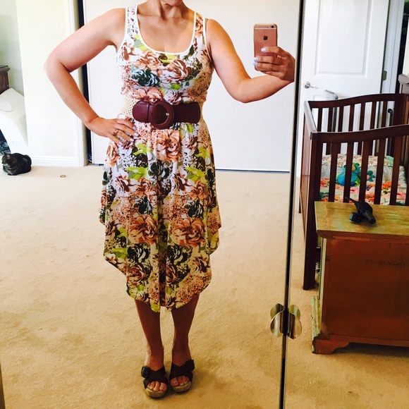 Xhilaration Flowered Hi-Lo Dress - sz S - Picture 1 of 5