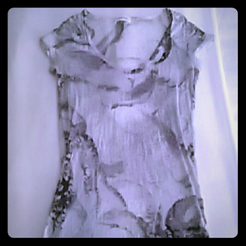EUC Calvin Klein semi sheer v neck dress top