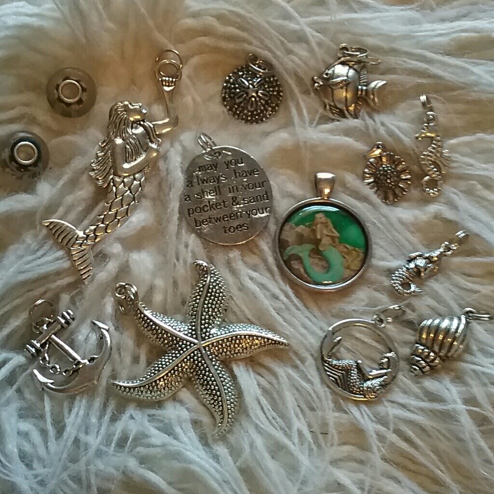 Necklace pendants, mermaid theme