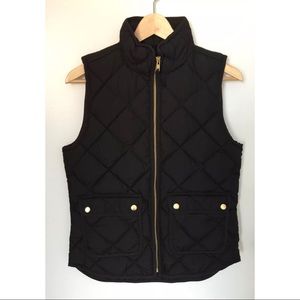 NWT J Crew Excursion Quilted Down Vest Black XS