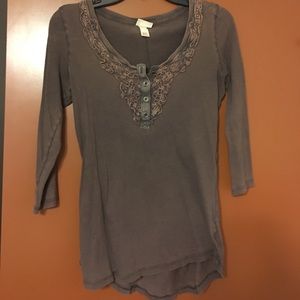 3/4 Sleeve Brown Top