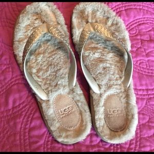 Silver/Grey UGG Flip Flops