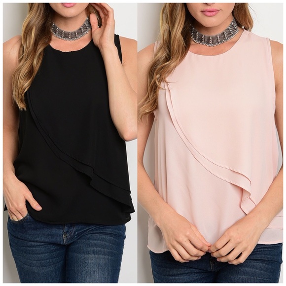Blush Pink Ruffle Sleeveless Top - Picture 3 of 3