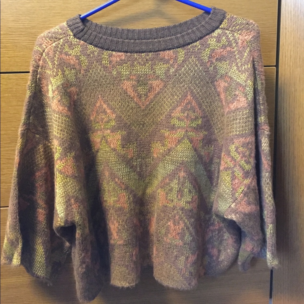 Free People Poncho style wool sweater