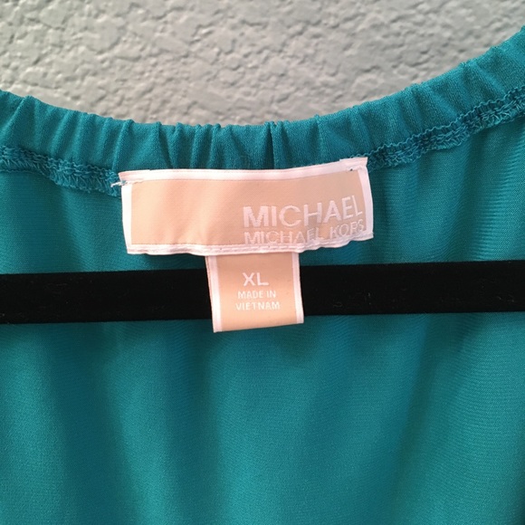 Michael Kors XL teal peasant top - Picture 2 of 3