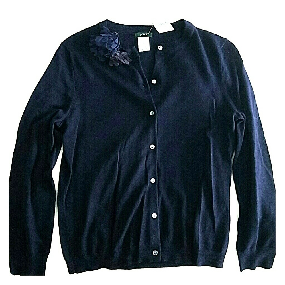 J. Crew Navy Blue Cardigan Button Up Sweater