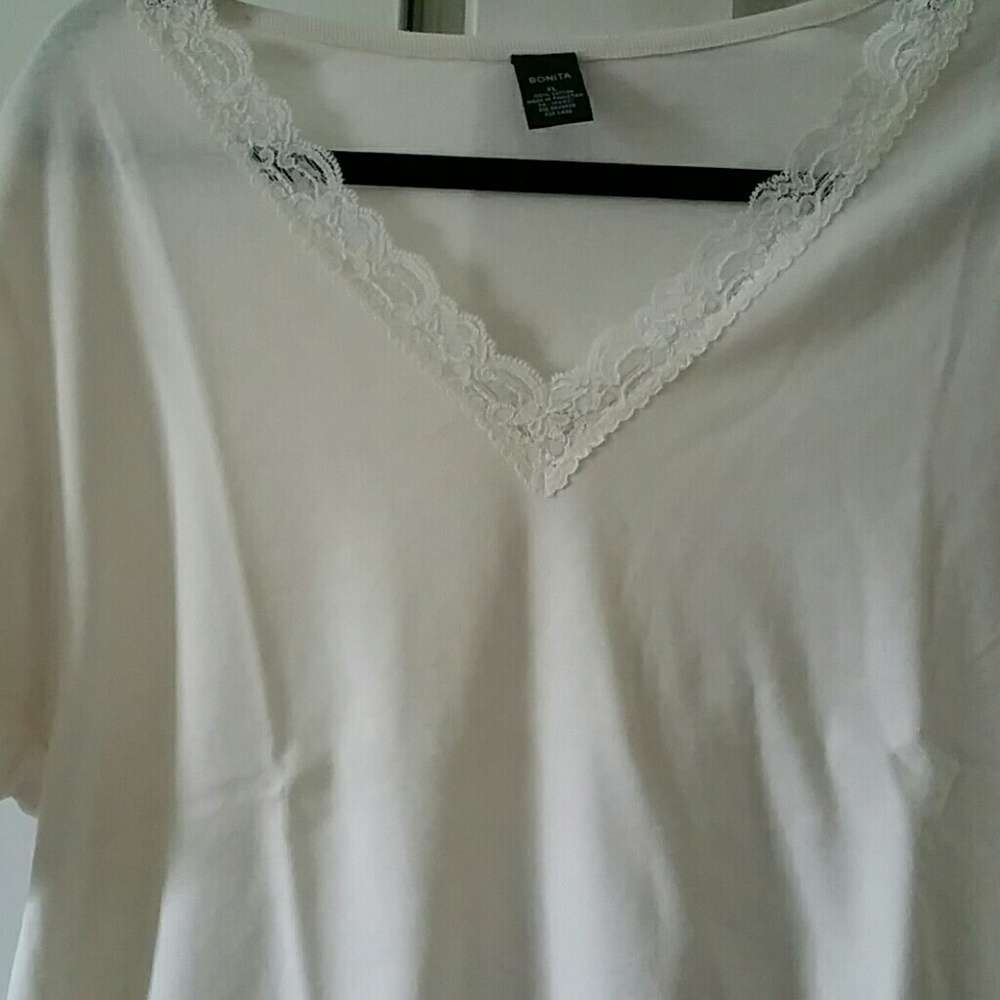 New tan 100%cotton lace the shirt - Picture 2 of 4
