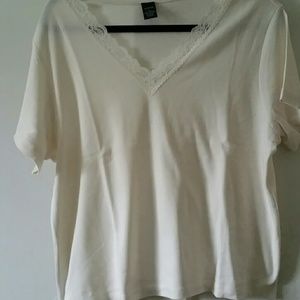 New tan 100%cotton lace the shirt