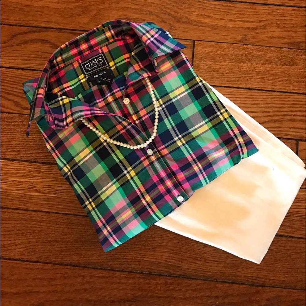 Preppy plaid button down