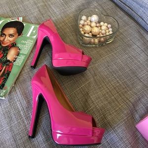 Fuschia sexy platform pumps