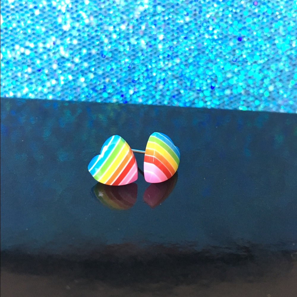 Heart shaped Rainbow 🌈Earrings