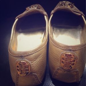 Metallic Gold Faux Tory Burch Flats