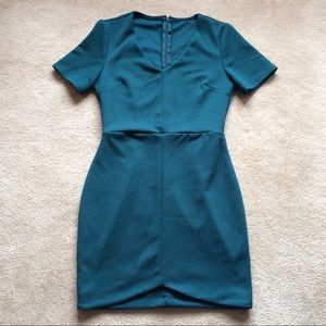 Teal Dress, Short Sleeve Dress, Green Dress