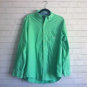 Green Pinstriped Dress Shirt