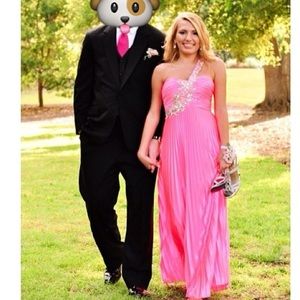 Pink Jeweled Formal Prom Dress