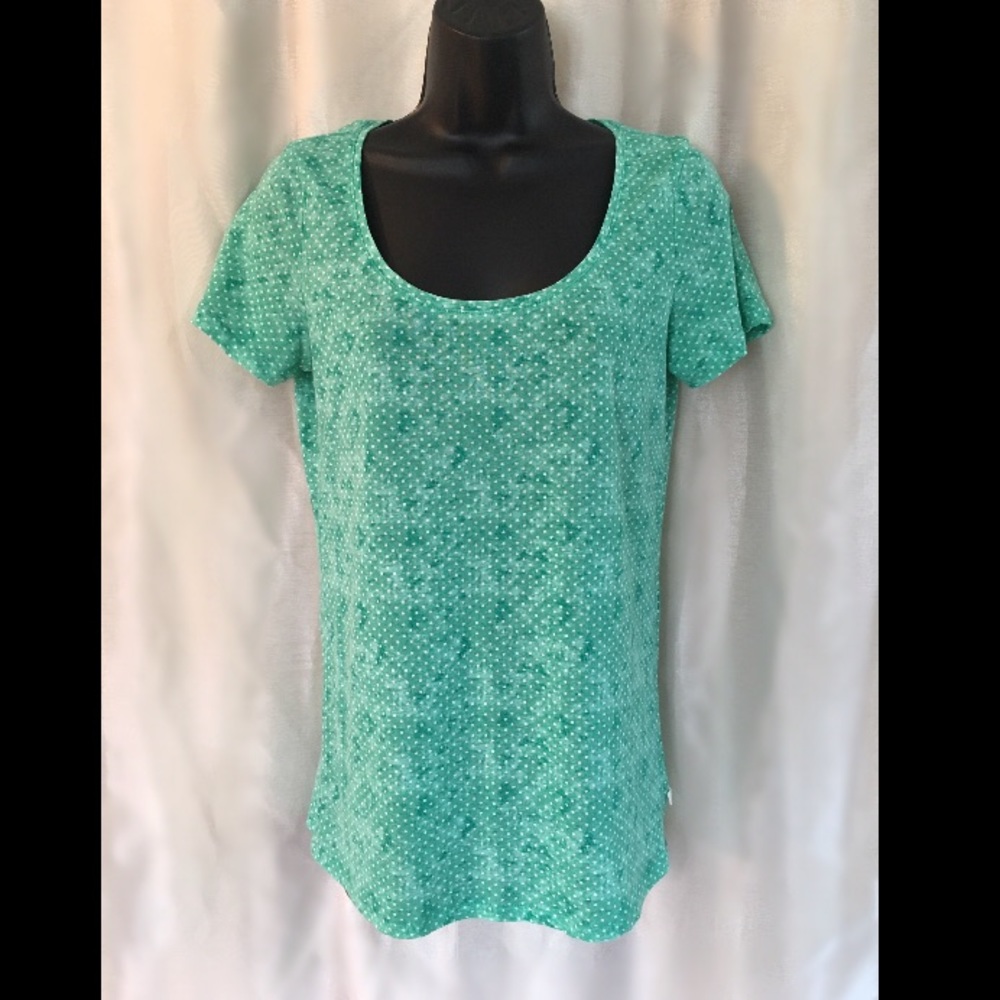 Women's Spring Top 💐 Teal & Polka Dot~ Medium